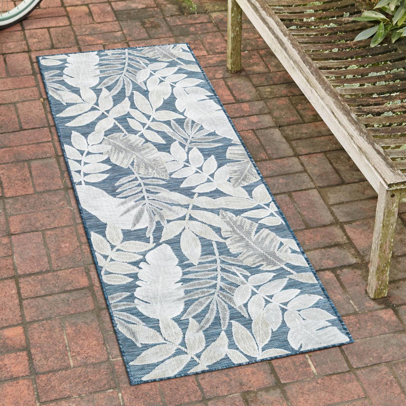 Tapis intérieur / extérieur Firman Wygant, Tapis de couloir 2 pi 7 po x 12 pi