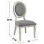 De 2 chaises de repos en tissu gris, blanc antique, chaises ovales à dossier ovale avec rembourrage doux,