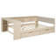 Lit plateforme double avec rangement et ports USB - Tête de lit tapissier-1261144381-1261144383