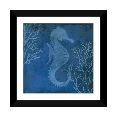 «Navy Sea Horse», impression sur toile