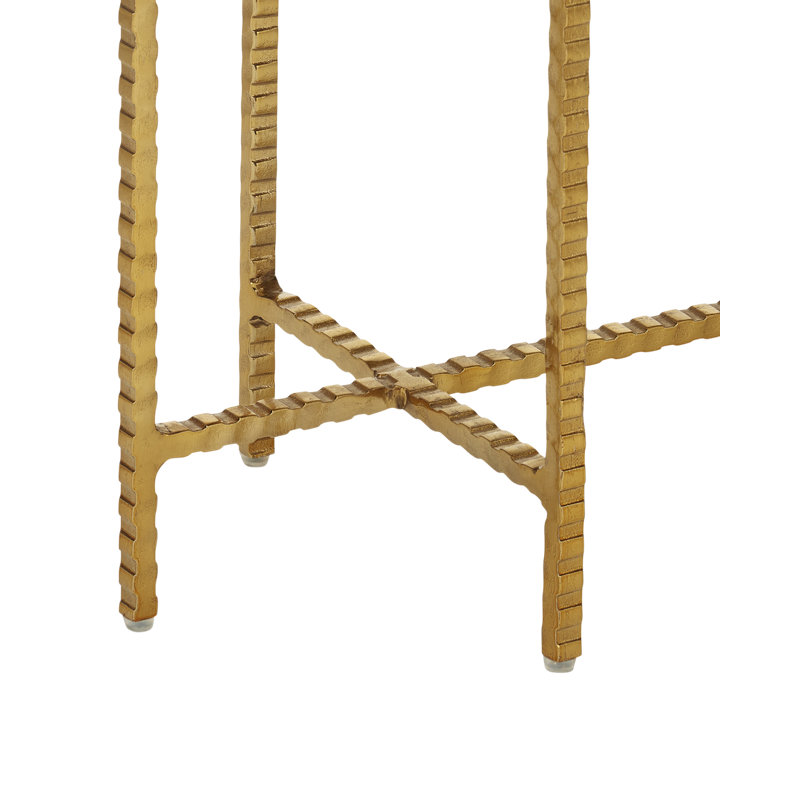 Flying Gold Marble End Table, 23.25" H x 22" W x 9.5" D