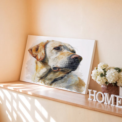 Reproduction d'art sur toile jaune Labrador Retriever pour les amoureux des chiens pour le salon, la chambre à coucher, le bureau, le couloir, l'entrée, le mur de la galerie et la décoration moderne