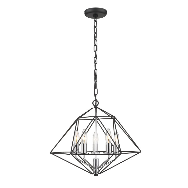 Luminaire suspendu géométrique 5 lumières Kiesel