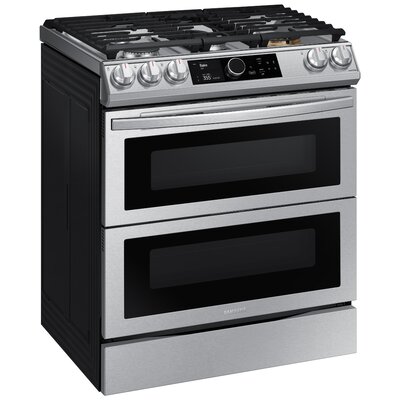 6.0 cu ft. Smart Slide-in Gas Range with Flex DuoÂ, Smart Dial & Air Fry -  Samsung, NX60T8751SS/AA