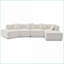 Canapé modulaire en L 140 po et 4 places modulaire minimaliste moderne blanc neige | Modulaire | Pas d'assemblage | Blanc | Standard-138813556