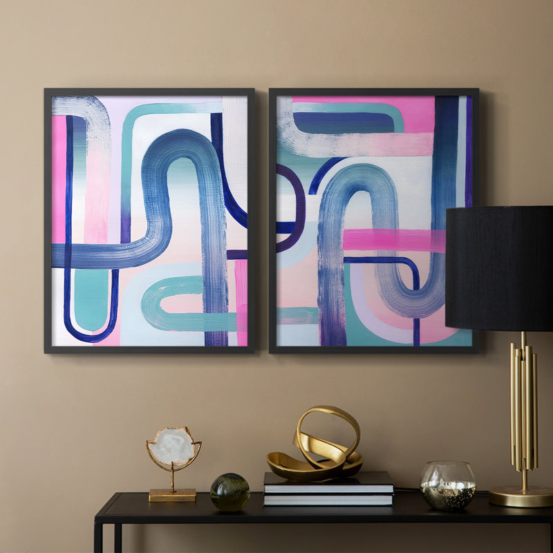 «Prismatic Evening I», reproduction encadrée de qualité supérieure - prête à être accrochée - aucun clou requis - aucun clou requis