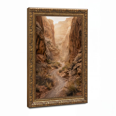 «Red Sandstone Canyon Pathway At Golden Hour», art mural sur toile