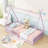 Twin Wooden House-Shaped Bed With Slats And Guardrail-1375012184