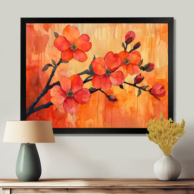Sunset Hues Dogwood Branches Of Elegance II - Cherry Blossom Wall Art