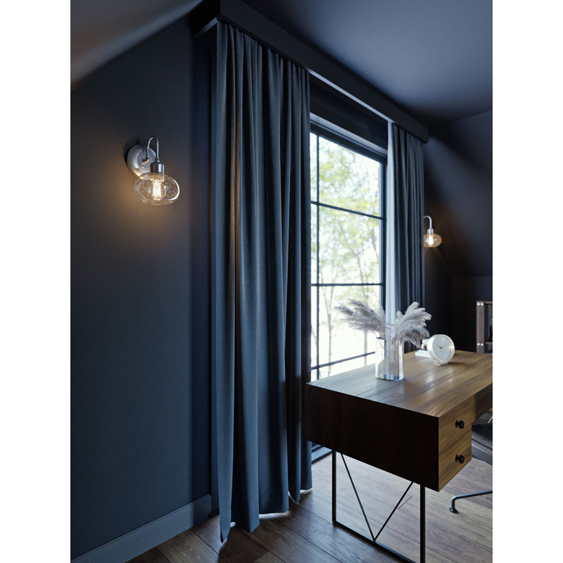 Applique murale en acier Neeley, Nickel satiné