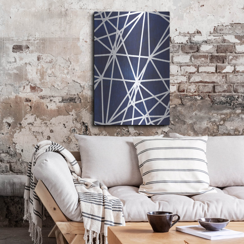 «Indigo Motif I» par Grace Popp, H 36 po x l 24 po