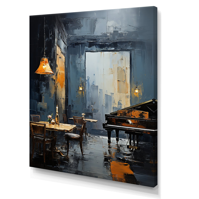 Yellow Jazz Cafe Melody 4 - musique Jazz, art mural, Toile tendue, H 40 po x l 30 po x P 1,5 po