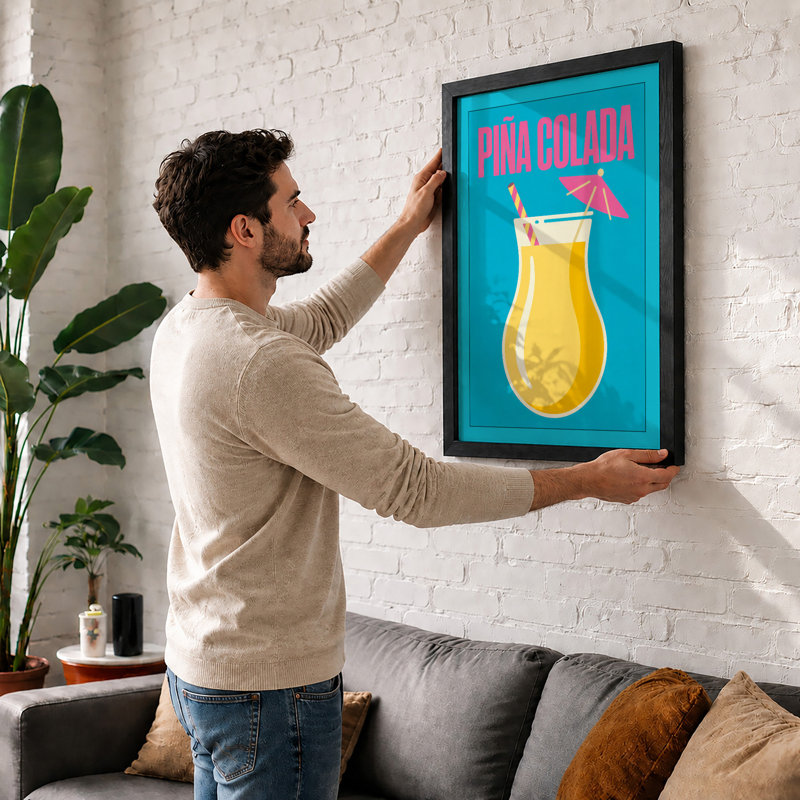 Piña Colada Dreams Retro - Framed Print, A1 - 84.1 x 59.4 cm, Unframed