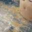 Tapis abstrait bleu marine / jaune-1682046869