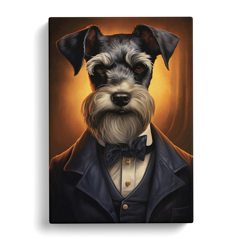 Schnauzer Classicism - Wrapped Canvas Print, 50cm H x 35cm W x 3cm D