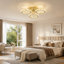 Plafonnier moderne en cristal doré à 3 anneaux avec base en métal et accent de cristal K9-1218245487-1218245485