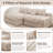 118" Boneless Sectional Couch, Oversized Sofa, Beige-1086632901-1088287431