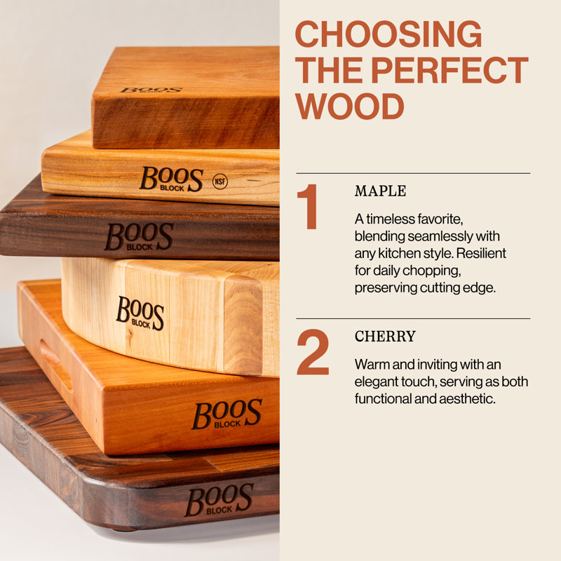 John Boos Maple Wood Edge Grain Reversible Cutting Board, Cherry, 18" L x 12" W 2.25"D