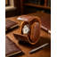 Étui de voyage simple pour homme, organisateur de rouleau de montre en cuir classique, boîtier de montre portatif fabriqué à la main pour le rangement et la présentation, texture de qualité supérieure, espresso