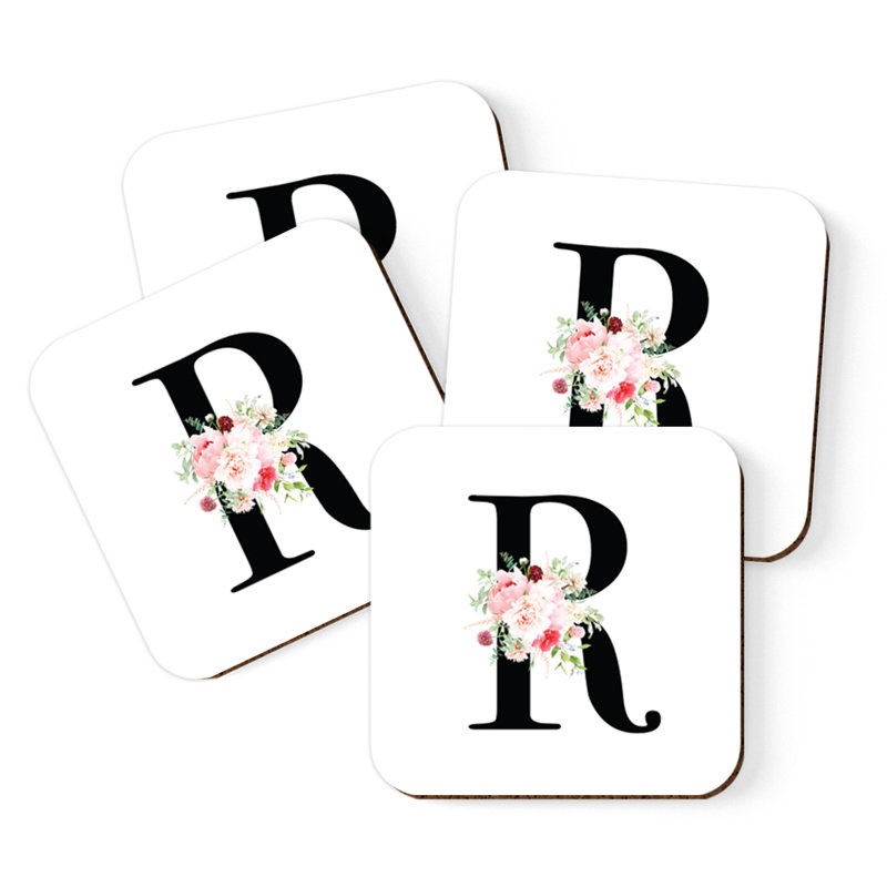 Sous-verre à motif floral rosé, R