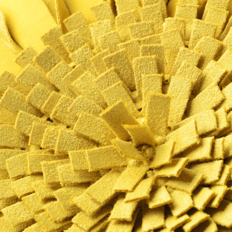  Housse et insert de coussin décoratif en tournesol Appliqued, Or jaune - Suède uni, Carré 14 po
