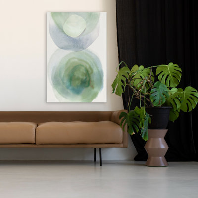 (ZL086-A) Cercles mous en bleu et vert - formes abstraites minimalistes modernes