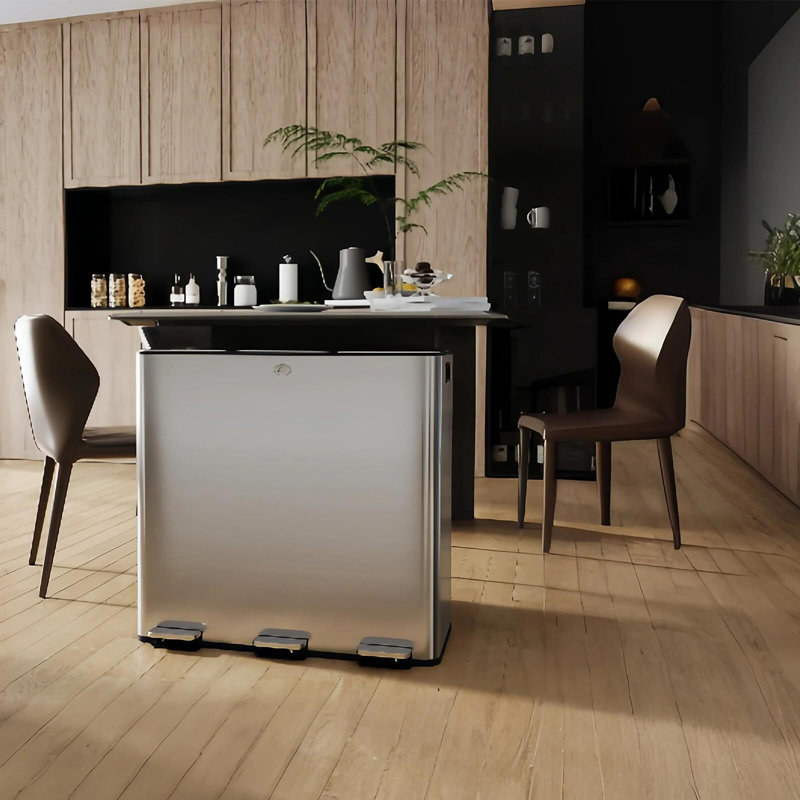 Stainless Steel Touch Top Multi-Compartment Trash/Recycling Bins, 24