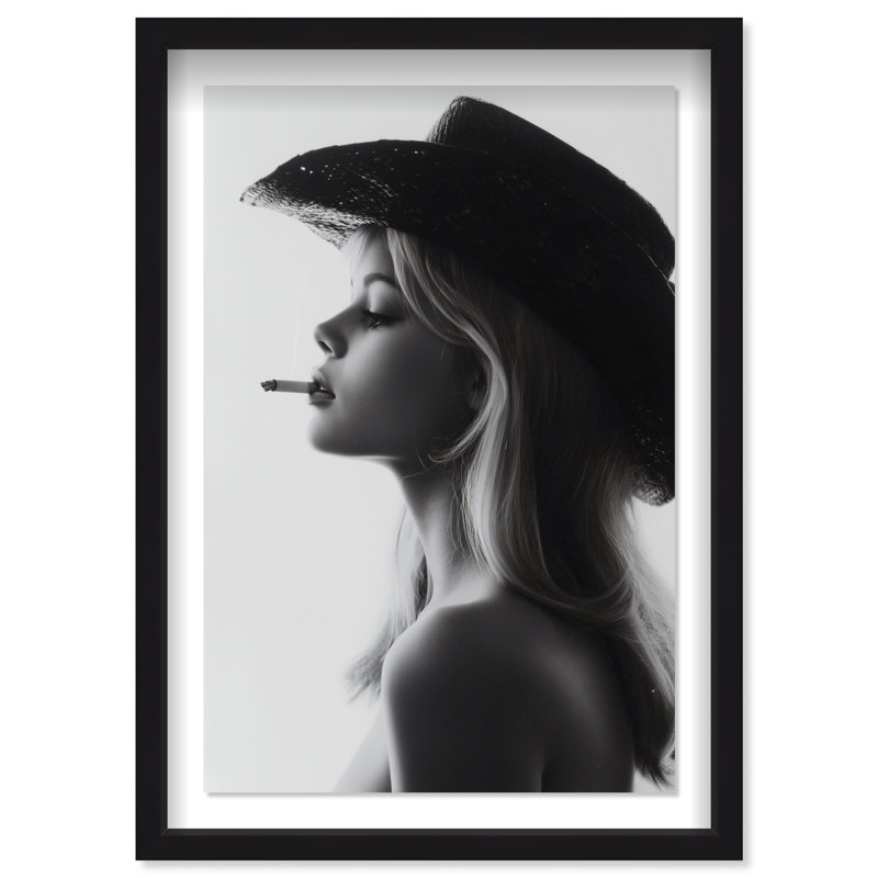 Desert Cowgirl Shadowbox Fashion Print by Oliver Gal, Black Frame, 10 x 15, 31.5"H x 46.5"W, Black Shadowbox