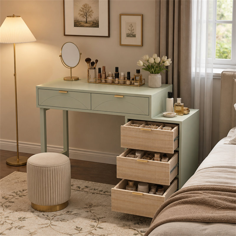 Bureau d'ordinateur de 55 pouces, bureau moderne pour la maison ou le bureau d'étude, Mint Green
