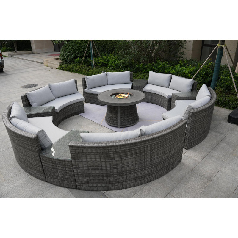 Areefa 12 - Person Patio Conversation Set with Cushions