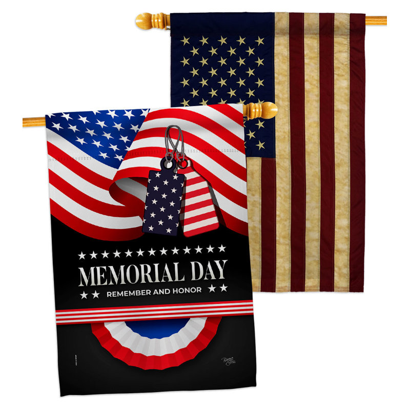 Double Sided 40'' H x 28'' W Polyester Independence Day House Flag