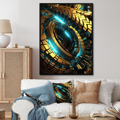 Vortex abyssal vert doré sur toile