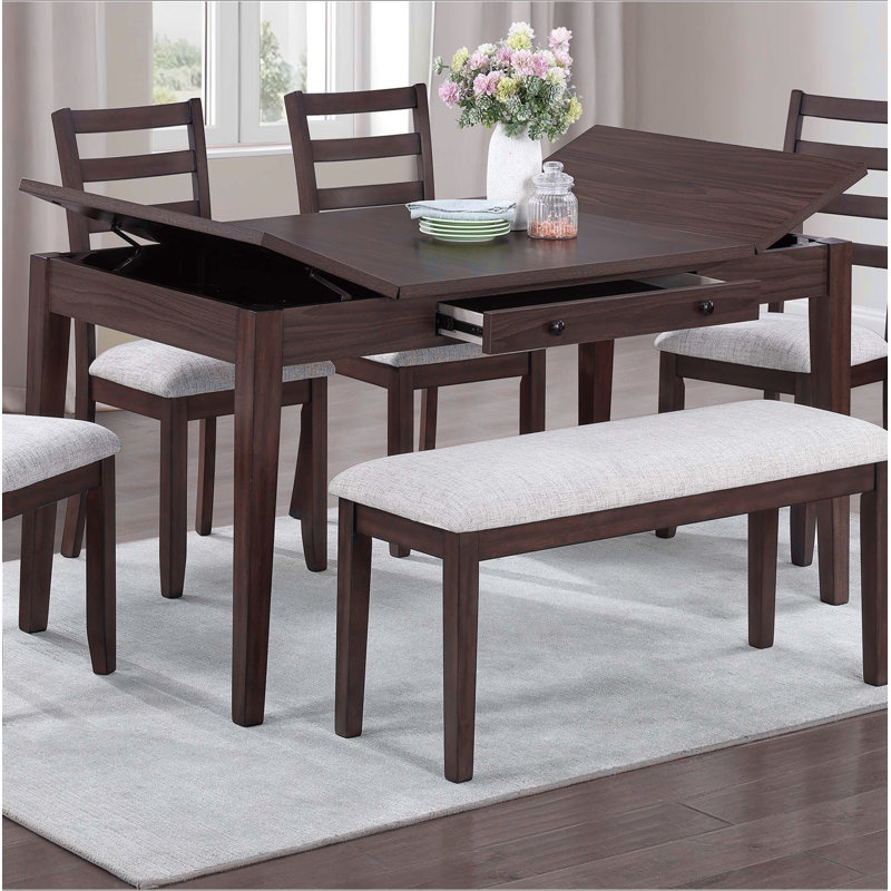Ensemble de salle à manger 6 pièces en noyer de style contemporain