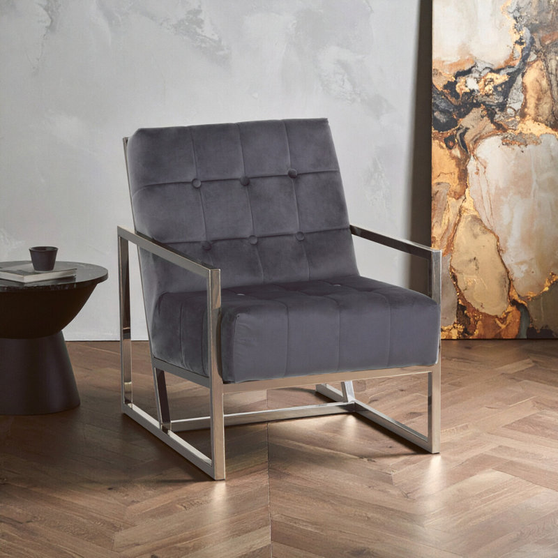 Addlie Upholstered Armchair, Grey, Grey