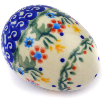 Polish Pottery Egg Figurine