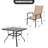 5-piece PVC-coated polyester Patio Dining Set With Umbrella Hole, Stackable Design