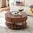 Round Coffee Table With Sliding Door-991616557