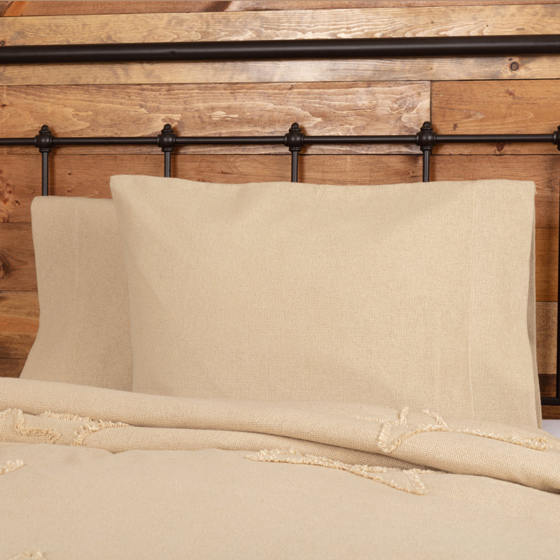 100% Cotton - Set of 2, Standard/Twin, Vintage Tan