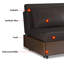 Canapé-lit modulaire en bois massif 71,65 po-130136482