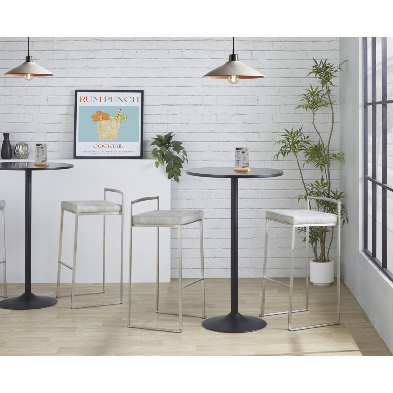 Tabouret de bar et de comptoir Derik, Acier inoxydable, Tabouret de bar (siège d'une hauteur de 31 po)