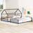 Twin Over Twin Metal Bunk Bed With Slide,Kids House Bed Black
