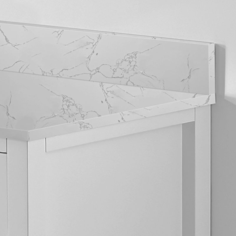 Bathroom Stone Vanity Top With Undermount Ceramic Sink And  Faucet Hole With