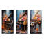 Floral Piano Magic Melody I - Music Piano, ensemble de 3 reproductions d'art mural en métal-1263059015