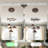 Modern 4-Light Brown Led Pendant Light With 3-Color Dimmable