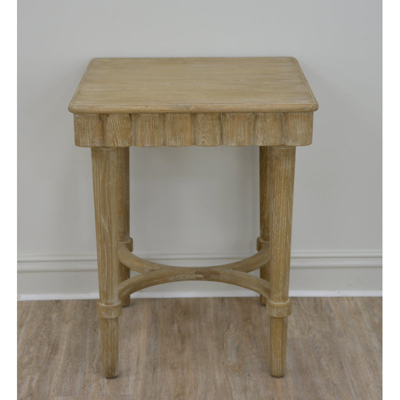 Manya Solid Wood End Table, Natural Oak