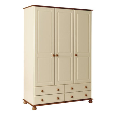 Chritine 3 Door Solid Wood Wardrobe