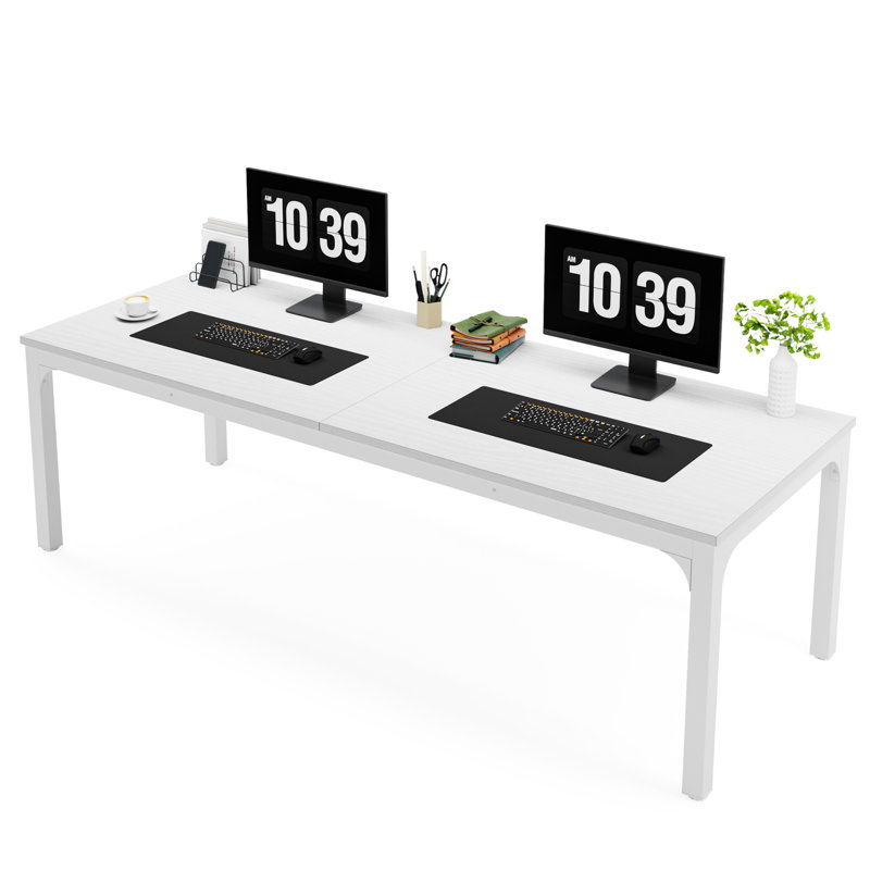 Pallas 78.74'' Extra Long Double Computer Desk for Workstation, White