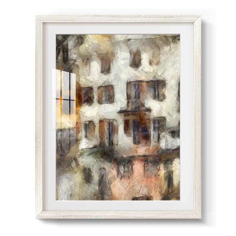 Stacked House III - Impression encadrée, H 28,5 po x l 20,5 po, Blanc