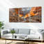 Ensemble de 3 tableaux sur toile représentant un paysage d'automne dans un canyon-1300330371