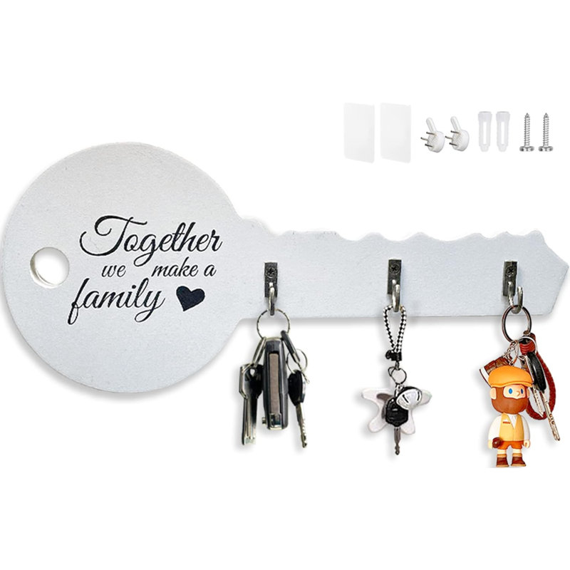 Pinellas Manufactured Wood Wall Organizer with Key Hooks